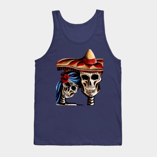 halloween dia de los muertos skeletons Tank Top by STYLISH CROWD TEES